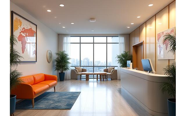Intérieur moderne et accueillant d'une agence de voyage Horizons Voyageurs à Lyon